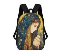 sinyumoney Sac À Dos 3D Pour Enfants Mosaic Portrait of Virgin Mary Sacs Imprimés Sac D'école Sac À Dos Léger Sac À Dos Tendance Et Amusant Pour Enfants 17inch