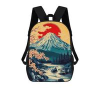sinyumoney Sac À Dos 3D Pour Enfants Mount Fuji Sunset Sacs Imprimés Sac D'école Sac À Dos Léger Sac À Dos Tendance Et Amusant Pour Enfants 17inch