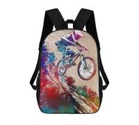 sinyumoney Sac À Dos 3D Pour Enfants Mountain Biker Sport Sacs Imprimés Sac D'école Sac À Dos Léger Sac À Dos Tendance Et Amusant Pour Enfants 17inch