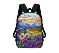 sinyumoney Sac À Dos 3D Pour Enfants Mountain Sunset Landscape Sacs Imprimés Sac D'école Sac À Dos Léger Sac À Dos Tendance Et Amusant Pour Enfants 17inch