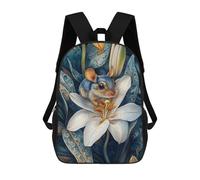 sinyumoney Sac À Dos 3D Pour Enfants Mouse On White Lily Sacs Imprimés Sac D'école Sac À Dos Léger Sac À Dos Tendance Et Amusant Pour Enfants 17inch
