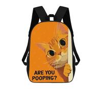 sinyumoney Sac À Dos 3D Pour Enfants Orange Cat Are You Pooping Sacs Imprimés Sac D'école Sac À Dos Léger Sac À Dos Tendance Et Amusant Pour Enfants 17inch