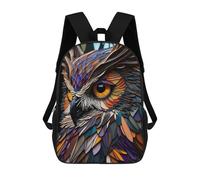 sinyumoney Sac À Dos 3D Pour Enfants Owls Vision Stained Glass Sacs Imprimés Sac D'école Sac À Dos Léger Sac À Dos Tendance Et Amusant Pour Enfants 17inch