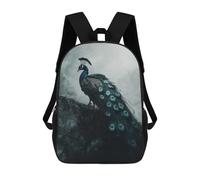 sinyumoney Sac À Dos 3D Pour Enfants Peacock in Fog Sacs Imprimés Sac D'école Sac À Dos Léger Sac À Dos Tendance Et Amusant Pour Enfants 17inch