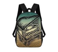 sinyumoney Sac À Dos 3D Pour Enfants Piano Sacs Imprimés Sac D'école Sac À Dos Léger Sac À Dos Tendance Et Amusant Pour Enfants 17inch