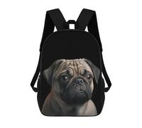 sinyumoney Sac À Dos 3D Pour Enfants Pug Dog Animals Sacs Imprimés Sac D'école Sac À Dos Léger Sac À Dos Tendance Et Amusant Pour Enfants 17inch