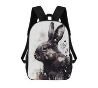 sinyumoney Sac À Dos 3D Pour Enfants Rabbit Black And White Sacs Imprimés Sac D'école Sac À Dos Léger Sac À Dos Tendance Et Amusant Pour Enfants 17inch