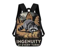 sinyumoney Sac À Dos 3D Pour Enfants Raccoon Ingenuity Illustration Sacs Imprimés Sac D'école Sac À Dos Léger Sac À Dos Tendance Et Amusant Pour Enfants 17inch