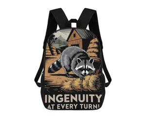 sinyumoney Sac À Dos 3D Pour Enfants Raccoon Ingenuity Illustration Sacs Imprimés Sac D'école Sac À Dos Léger Sac À Dos Tendance Et Amusant Pour Enfants 17inch