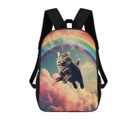 sinyumoney Sac À Dos 3D Pour Enfants Rainbow Flying Cat Sacs Imprimés Sac D'école Sac À Dos Léger Sac À Dos Tendance Et Amusant Pour Enfants 17inch