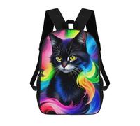 sinyumoney Sac À Dos 3D Pour Enfants Rainbow Whiskered Cat Sacs Imprimés Sac D'école Sac À Dos Léger Sac À Dos Tendance Et Amusant Pour Enfants 17inch