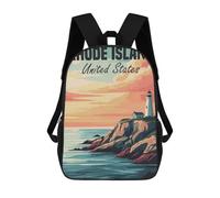 sinyumoney Sac À Dos 3D Pour Enfants Rhode Island Lighthouse Sunset Sacs Imprimés Sac D'école Sac À Dos Léger Sac À Dos Tendance Et Amusant Pour Enfants 17inch