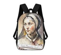 sinyumoney Sac À Dos 3D Pour Enfants Saint Bernadette Soubirous Sacs Imprimés Sac D'école Sac À Dos Léger Sac À Dos Tendance Et Amusant Pour Enfants 17inch