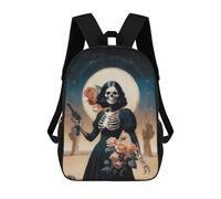 sinyumoney Sac À Dos 3D Pour Enfants Santa Muerte Sacs Imprimés Sac D'école Sac À Dos Léger Sac À Dos Tendance Et Amusant Pour Enfants 17inch