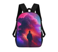 sinyumoney Sac À Dos 3D Pour Enfants Silhouette in Colorful Clouds Sacs Imprimés Sac D'école Sac À Dos Léger Sac À Dos Tendance Et Amusant Pour Enfants 17inch