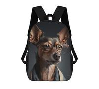 sinyumoney Sac À Dos 3D Pour Enfants Smart Dog in Glasses Portrait Sacs Imprimés Sac D'école Sac À Dos Léger Sac À Dos Tendance Et Amusant Pour Enfants 17inch