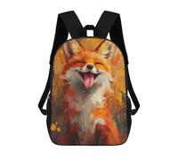 sinyumoney Sac À Dos 3D Pour Enfants Smiling Happy Fox Painting Sacs Imprimés Sac D'école Sac À Dos Léger Sac À Dos Tendance Et Amusant Pour Enfants 17inch