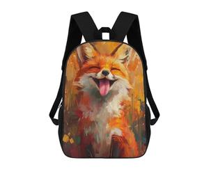 sinyumoney Sac À Dos 3D Pour Enfants Smiling Happy Fox Painting Sacs Imprimés Sac D'école Sac À Dos Léger Sac À Dos Tendance Et Amusant Pour Enfants 17inch