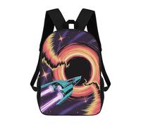 sinyumoney Sac À Dos 3D Pour Enfants Spaceship near A Black Hole Sacs Imprimés Sac D'école Sac À Dos Léger Sac À Dos Tendance Et Amusant Pour Enfants 17inch