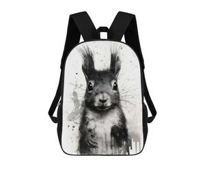 sinyumoney Sac À Dos 3D Pour Enfants Squirrel Beauty Black Ink Sacs Imprimés Sac D'école Sac À Dos Léger Sac À Dos Tendance Et Amusant Pour Enfants 17inch