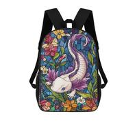 sinyumoney Sac À Dos 3D Pour Enfants Stained Glass Axolotl Sacs Imprimés Sac D'école Sac À Dos Léger Sac À Dos Tendance Et Amusant Pour Enfants 17inch