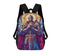 sinyumoney Sac À Dos 3D Pour Enfants Stained Glass Peacekeeper Sacs Imprimés Sac D'école Sac À Dos Léger Sac À Dos Tendance Et Amusant Pour Enfants 17inch