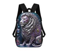 sinyumoney Sac À Dos 3D Pour Enfants Steampunk Metal Lion Sacs Imprimés Sac D'école Sac À Dos Léger Sac À Dos Tendance Et Amusant Pour Enfants 17inch