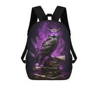 sinyumoney Sac À Dos 3D Pour Enfants Steampunk Owl on Books with Magic Sacs Imprimés Sac D'école Sac À Dos Léger Sac À Dos Tendance Et Amusant Pour Enfants 17inch