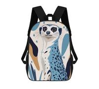 sinyumoney Sac À Dos 3D Pour Enfants Stylized Meerkat Portrait Sacs Imprimés Sac D'école Sac À Dos Léger Sac À Dos Tendance Et Amusant Pour Enfants 17inch