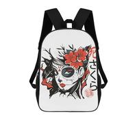 sinyumoney Sac À Dos 3D Pour Enfants Sugar Skull Girl Asian Sacs Imprimés Sac D'école Sac À Dos Léger Sac À Dos Tendance Et Amusant Pour Enfants 17inch