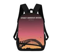 sinyumoney Sac À Dos 3D Pour Enfants SYDNEY HARBOUR BRIDGE Sacs Imprimés Sac D'école Sac À Dos Léger Sac À Dos Tendance Et Amusant Pour Enfants 17inch