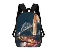 sinyumoney Sac À Dos 3D Pour Enfants Sydney Harbour Bridge Sacs Imprimés Sac D'école Sac À Dos Léger Sac À Dos Tendance Et Amusant Pour Enfants 17inch