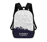 sinyumoney Sac À Dos 3D Pour Enfants Sydney NSW Australia Sacs Imprimés Sac D'école Sac À Dos Léger Sac À Dos Tendance Et Amusant Pour Enfants 17inch