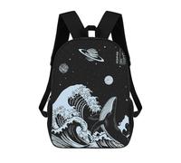 sinyumoney Sac À Dos 3D Pour Enfants The Great Wave Off Whale Sacs Imprimés Sac D'école Sac À Dos Léger Sac À Dos Tendance Et Amusant Pour Enfants 17inch
