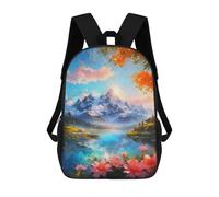 sinyumoney Sac À Dos 3D Pour Enfants The Lake at Sunset Sacs Imprimés Sac D'école Sac À Dos Léger Sac À Dos Tendance Et Amusant Pour Enfants 17inch