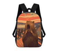 sinyumoney Sac À Dos 3D Pour Enfants The Scream Capybara Sacs Imprimés Sac D'école Sac À Dos Léger Sac À Dos Tendance Et Amusant Pour Enfants 17inch