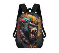 sinyumoney Sac À Dos 3D Pour Enfants The Wild Monkey Sacs Imprimés Sac D'école Sac À Dos Léger Sac À Dos Tendance Et Amusant Pour Enfants 17inch