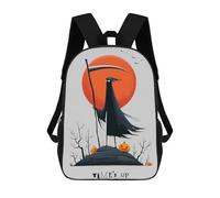 sinyumoney Sac À Dos 3D Pour Enfants Time’s Up - Grim Reaper Halloween Art Sacs Imprimés Sac D'école Sac À Dos Léger Sac À Dos Tendance Et Amusant Pour Enfants 17inch