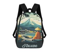 sinyumoney Sac À Dos 3D Pour Enfants Tokaido Board Game Inspired Illustration Sacs Imprimés Sac D'école Sac À Dos Léger Sac À Dos Tendance Et Amusant Pour Enfants 17inch