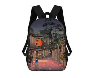 sinyumoney Sac À Dos 3D Pour Enfants Tokyo Rainy Street Sacs Imprimés Sac D'école Sac À Dos Léger Sac À Dos Tendance Et Amusant Pour Enfants 17inch