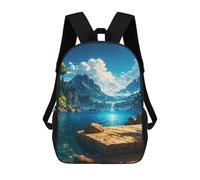 sinyumoney Sac À Dos 3D Pour Enfants Tranquil Mountain Lake Sacs Imprimés Sac D'école Sac À Dos Léger Sac À Dos Tendance Et Amusant Pour Enfants 17inch