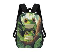 sinyumoney Sac À Dos 3D Pour Enfants Two Frogs on A Branch Sacs Imprimés Sac D'école Sac À Dos Léger Sac À Dos Tendance Et Amusant Pour Enfants 17inch