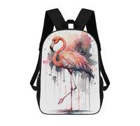 sinyumoney Sac À Dos 3D Pour Enfants Watercolor Flamingo Bird Sacs Imprimés Sac D'école Sac À Dos Léger Sac À Dos Tendance Et Amusant Pour Enfants 17inch