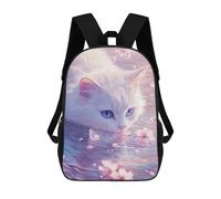 sinyumoney Sac À Dos 3D Pour Enfants White Cat And Cherry Blossoms Sacs Imprimés Sac D'école Sac À Dos Léger Sac À Dos Tendance Et Amusant Pour Enfants 17inch