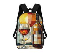sinyumoney Sac À Dos 3D Pour Enfants Wine And Sunset Sacs Imprimés Sac D'école Sac À Dos Léger Sac À Dos Tendance Et Amusant Pour Enfants 17inch