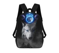sinyumoney Sac À Dos 3D Pour Enfants Wolf Moon Mystic Sacs Imprimés Sac D'école Sac À Dos Léger Sac À Dos Tendance Et Amusant Pour Enfants 17inch