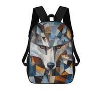 sinyumoney Sac À Dos 3D Pour Enfants Wolf Oil Painting Sacs Imprimés Sac D'école Sac À Dos Léger Sac À Dos Tendance Et Amusant Pour Enfants 17inch