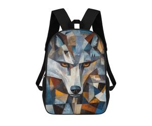 sinyumoney Sac À Dos 3D Pour Enfants Wolf Oil Painting Sacs Imprimés Sac D'école Sac À Dos Léger Sac À Dos Tendance Et Amusant Pour Enfants 17inch