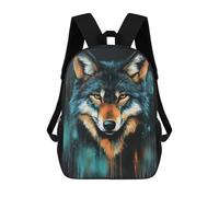 sinyumoney Sac À Dos 3D Pour Enfants Wolf Portrait Painting Sacs Imprimés Sac D'école Sac À Dos Léger Sac À Dos Tendance Et Amusant Pour Enfants 17inch