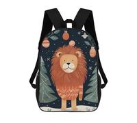 sinyumoney Sac À Dos 3D Pour Enfants Xmas of Lion Sacs Imprimés Sac D'école Sac À Dos Léger Sac À Dos Tendance Et Amusant Pour Enfants 17inch